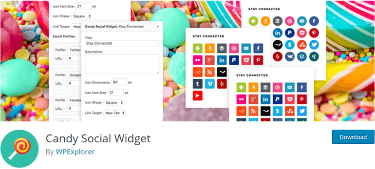 Candy Social Widget WordPress Plugin