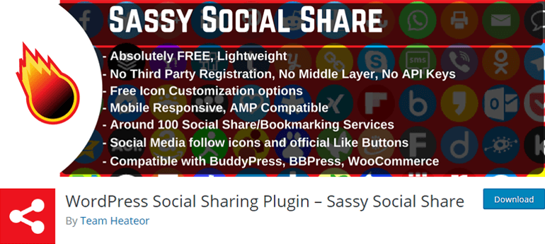 Sassy Social Share Social Media WordPress Plugin