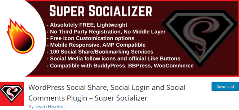 Super Socializer Social Media Plugin