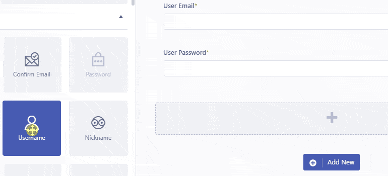Drag and Drop Fields Create Custom Login and Register Form