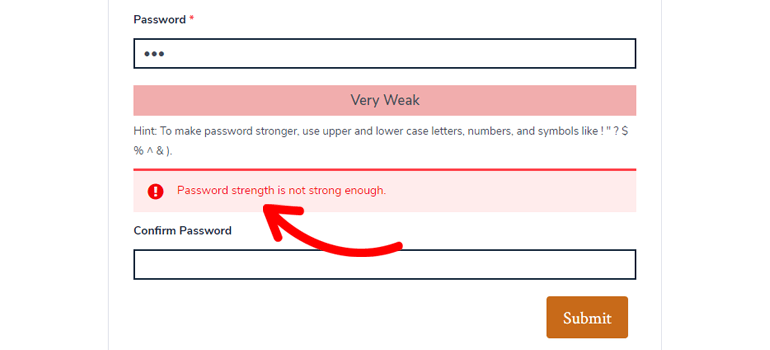 Weak Password Warning