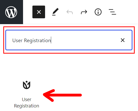 Search User Registration Form