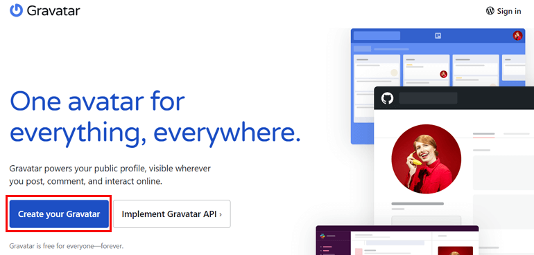 Sign In To Gravatar
