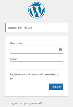 Default WordPress Registration Form
