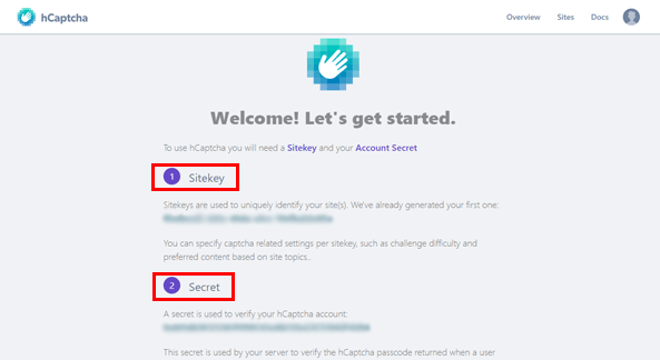 Get hCaptcha Site Key and Secret Key