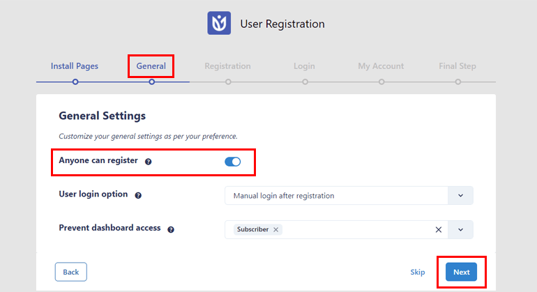 Membership in User Registration Setup