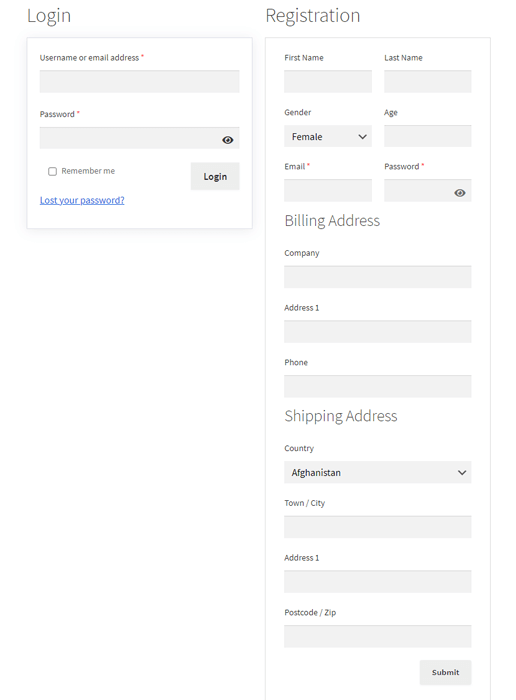Custom WooCommerce Registration Form