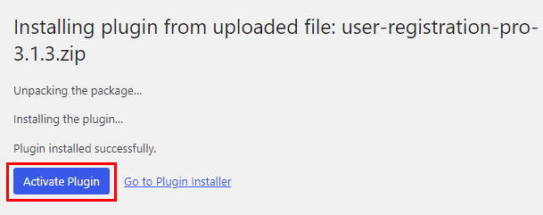 Install User Registration and Activate Plugin