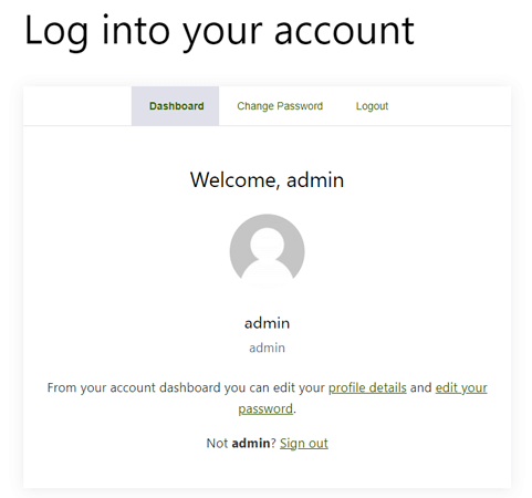 Logged-in User Profile