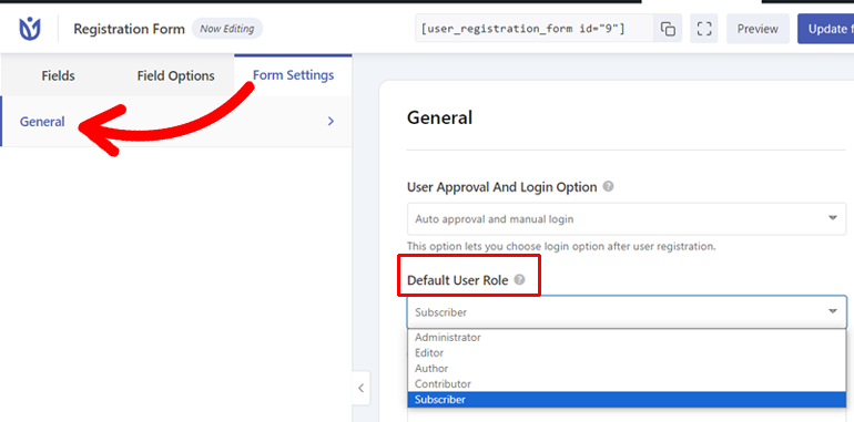 Default User Role WordPress Select User Role at Registration