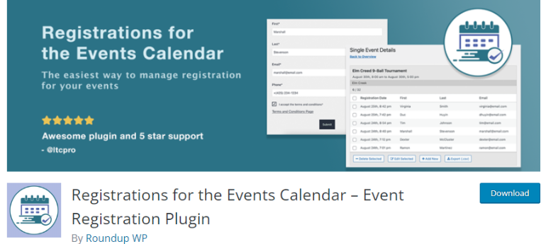 Event Registration Plugin