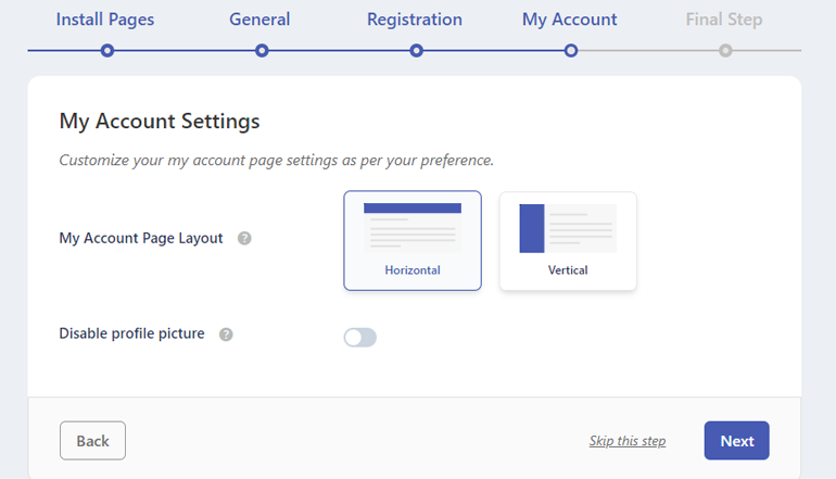 My Account Settings