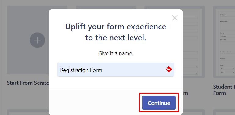 Naming Registration Form