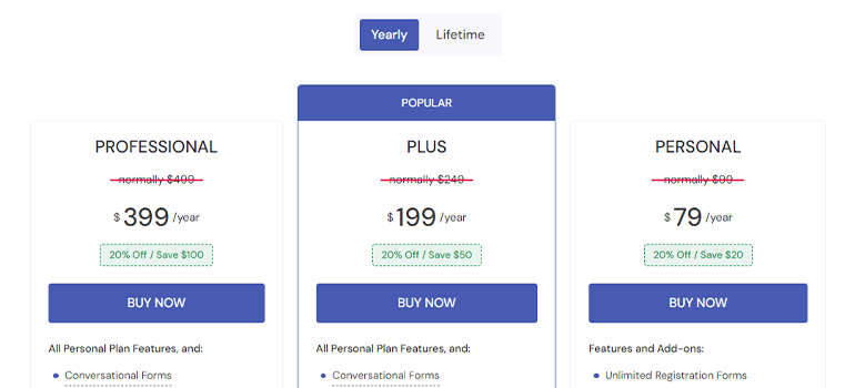 User Registration Official Pricing Page