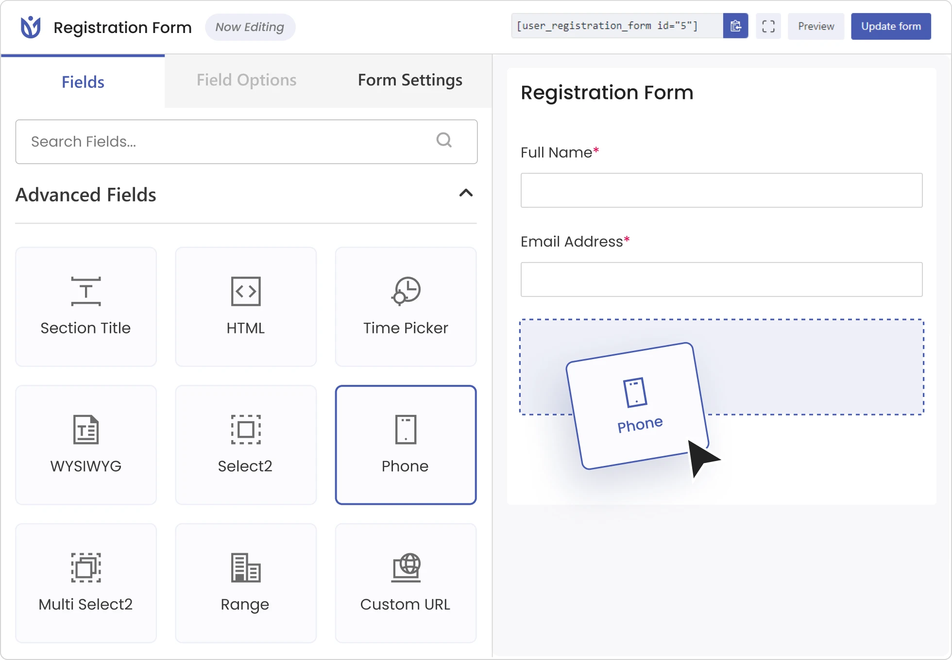 Advanced Fields - User Registration