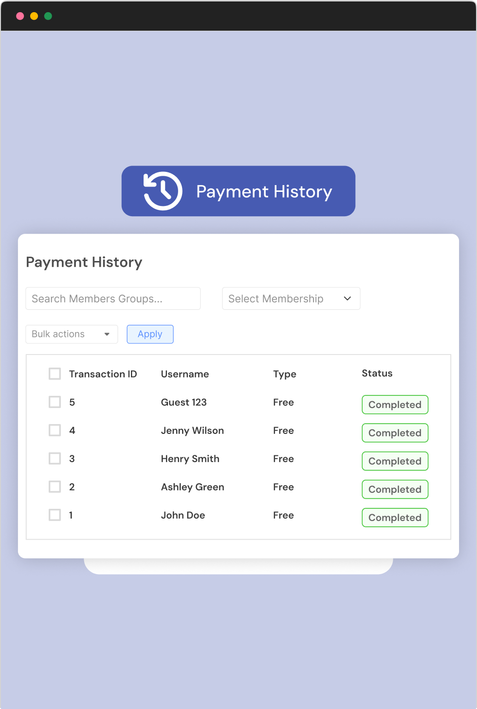 Track Payments History